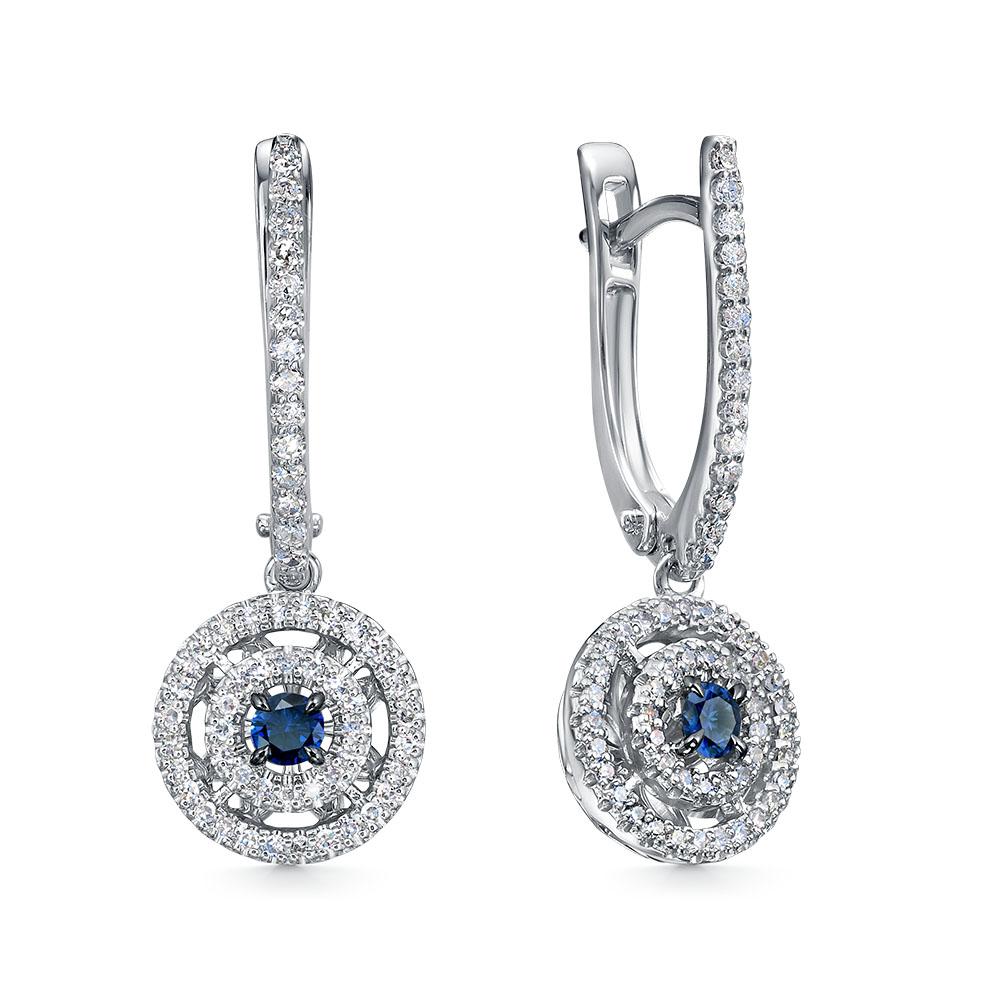 Серьги длинные RoseGrace, белое золото 585 проба, вставка бриллиант/сапфир (RoseGrace, Россия) — от 3157.79 руб. в сети магазинов DIAMANTE забронировать в магазине Серьги длинные RoseGrace, белое золото 585 проба, вставка бриллиант/сапфир (RoseGrace, Россия)