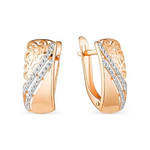 Серьги с английским замком 7 Карат, красное золото 585 проба, вставка фианит (7 Карат, Беларусь) — от 1412.78 руб. в сети магазинов DIAMANTE забронировать в магазине Серьги с английским замком 7 Карат, красное золото 585 проба, вставка фианит