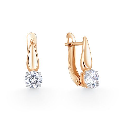 Серьги с английским замком BUBLIK JEWELRY, красное золото 585 проба, вставка фианит (BUBLIK JEWELRY, Россия) — от 1283.45 руб. в сети магазинов DIAMANTE забронировать в магазине Серьги с английским замком BUBLIK JEWELRY, красное золото 585 проба, вставка фианит (BUBLIK JEWELRY, Россия)
