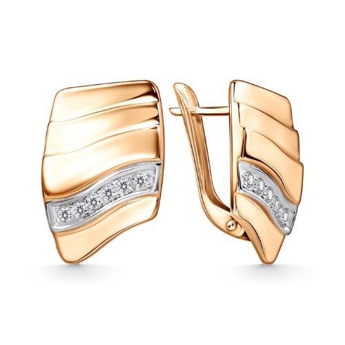 Серьги с английским замком 7 Карат, красное золото 585 проба, вставка фианит (7 Карат, Беларусь) — от 1897.35 руб. в сети магазинов DIAMANTE забронировать в магазине Серьги с английским замком 7 Карат, красное золото 585 проба, вставка фианит