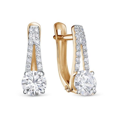 Серьги с английским замком BUBLIK JEWELRY, красное золото 585 проба, вставка фианит (BUBLIK JEWELRY, Россия) — от 1389.85 руб. в сети магазинов DIAMANTE забронировать в магазине Серьги с английским замком BUBLIK JEWELRY, красное золото 585 проба, вставка фианит (BUBLIK JEWELRY, Россия)