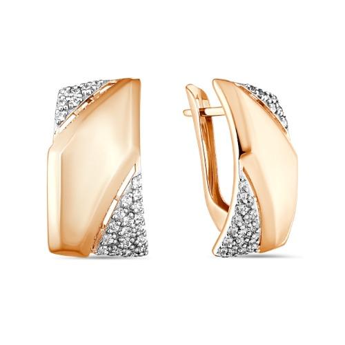 Серьги с английским замком 7 Карат, красное золото 585 проба, вставка фианит (7 Карат, Беларусь) — от 1815.45 руб. в сети магазинов DIAMANTE забронировать в магазине Серьги с английским замком 7 Карат, красное золото 585 проба, вставка фианит