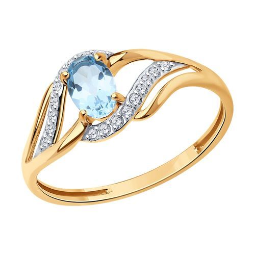 Кольцо декоративное Diamant, красное золото 585 проба, вставка фианит/топаз (Diamant, Россия) — от 951.30 руб. в сети магазинов DIAMANTE забронировать в магазине Кольцо декоративное Diamant, красное золото 585 проба, вставка фианит/топаз (Diamant, Россия)
