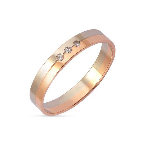 Кольцо обручальное Кристалл, комбинированное золото 585 проба, вставка бриллиант (Кристалл, Беларусь) — от 2109.12 руб. в сети магазинов DIAMANTE забронировать в магазине Кольцо обручальное Кристалл, комбинированное золото 585 проба, вставка бриллиант