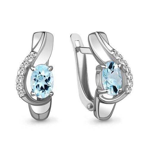 Серьги с английским замком Aquamarine, серебро 925 проба, вставка фианит (Aquamarine, Россия) — от 202.80 руб. в сети магазинов DIAMANTE забронировать в магазине Серьги с английским замком Aquamarine, серебро 925 проба, вставка фианит
