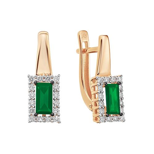 Серьги с английским замком Prestige, красное золото 585 проба, вставка бриллиант (Prestige, Россия) — от 6509.78 руб. в сети магазинов DIAMANTE забронировать в магазине Серьги с английским замком Prestige, красное золото 585 проба, вставка бриллиант (Prestige, Россия)