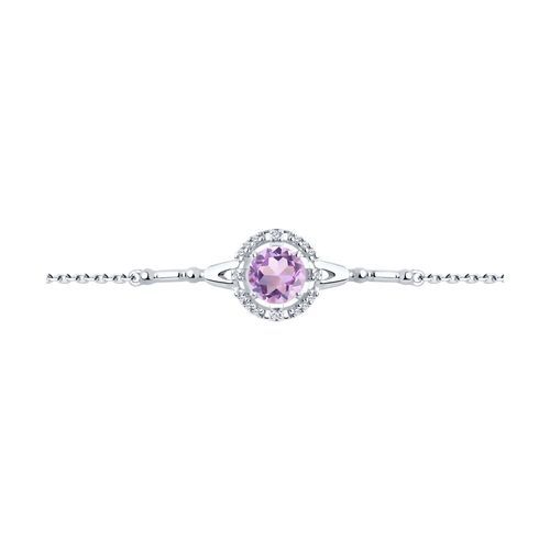 Браслет декоративный Diamant, серебро 925 проба, вставка фианит/аметист (Diamant, Россия) — от 70.54 руб. в сети магазинов DIAMANTE забронировать в магазине Браслет декоративный Diamant, серебро 925 проба, вставка фианит/аметист (Diamant, Россия)