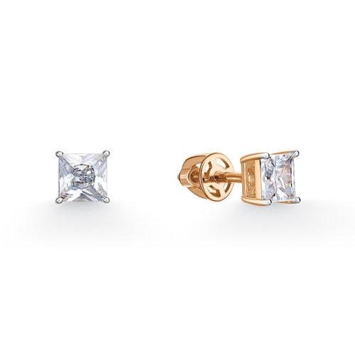 Серьги пусеты BUBLIK JEWELRY, красное золото 585 проба, вставка бриллиант (BUBLIK JEWELRY, Россия) — от 7855.76 руб. в сети магазинов DIAMANTE забронировать в магазине Серьги пусеты BUBLIK JEWELRY, красное золото 585 проба, вставка бриллиант