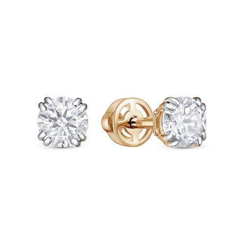 Серьги пусеты BUBLIK JEWELRY, красное золото 585 проба, вставка бриллиант (BUBLIK JEWELRY, Россия) — от 4950.74 руб. в сети магазинов DIAMANTE забронировать в магазине Серьги пусеты BUBLIK JEWELRY, красное золото 585 проба, вставка бриллиант