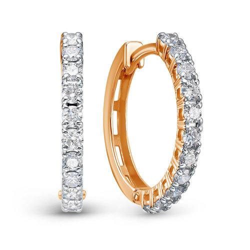 Серьги Конго BUBLIK JEWELRY, красное золото 585 проба, вставка бриллиант (BUBLIK JEWELRY, Россия) — от 5049.91 руб. в сети магазинов DIAMANTE забронировать в магазине Серьги Конго BUBLIK JEWELRY, красное золото 585 проба, вставка бриллиант