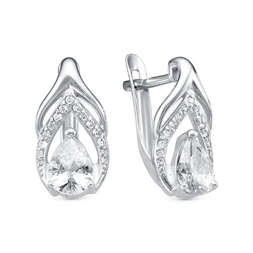 Серьги с английским замком Zlato, серебро 925 проба, вставка фианит (Zlato, Россия) — от 154.78 руб. в сети магазинов DIAMANTE забронировать в магазине Серьги с английским замком Zlato, серебро 925 проба, вставка фианит