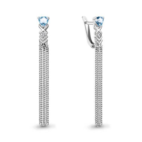 Серьги длинные Aquamarine, серебро 925 проба, вставка фианит (Aquamarine, Россия) — от 209.26 руб. в сети магазинов DIAMANTE забронировать в магазине Серьги длинные Aquamarine, серебро 925 проба, вставка фианит (Aquamarine, Россия)