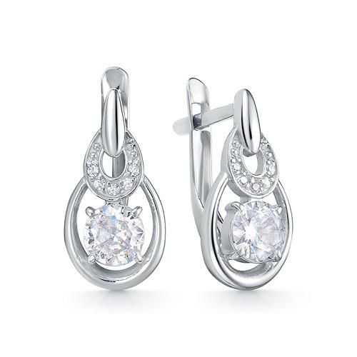 Серьги с английским замком Zlato, серебро 925 проба, вставка фианит (Zlato, Россия) — от 138.94 руб. в сети магазинов DIAMANTE забронировать в магазине Серьги с английским замком Zlato, серебро 925 проба, вставка фианит