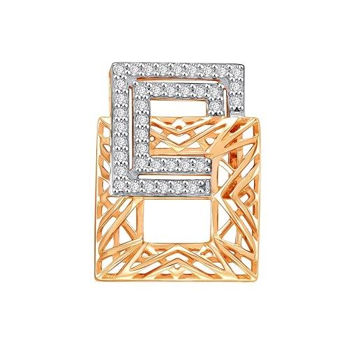 Подвеска декоративная ZOLOTYE UZORY, красное золото 585 проба, вставка цирконий (ZOLOTYE UZORY, Россия) — от 864.86 руб. в сети магазинов DIAMANTE забронировать в магазине Подвеска декоративная ZOLOTYE UZORY, красное золото 585 проба, вставка цирконий