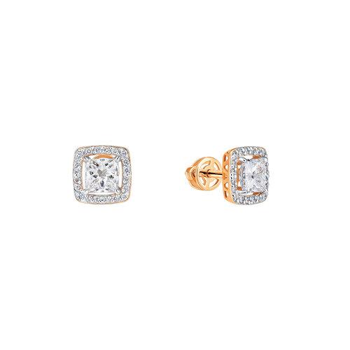 Серьги пусеты BUBLIK JEWELRY, красное золото 585 проба, вставка бриллиант (BUBLIK JEWELRY, Россия) — от 9278.15 руб. в сети магазинов DIAMANTE забронировать в магазине Серьги пусеты BUBLIK JEWELRY, красное золото 585 проба, вставка бриллиант
