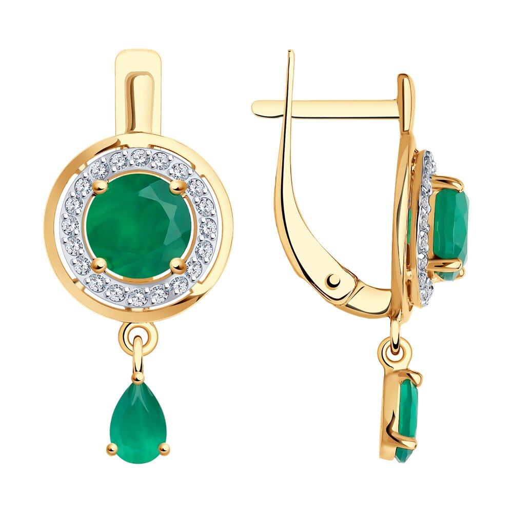 Серьги длинные, красное золото 585 проба, вставка фианит/агат (Россия) — от 1776.06 руб. в сети магазинов DIAMANTE забронировать в магазине Серьги длинные, красное золото 585 проба, вставка фианит/агат (Россия)