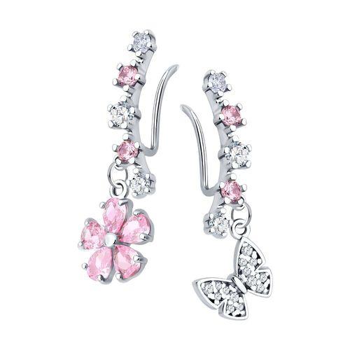 Серьги каффы SOKOLOV, серебро 925 проба, вставка фианит (SOKOLOV, Россия) — от 162.16 руб. в сети магазинов DIAMANTE забронировать в магазине Серьги каффы SOKOLOV, серебро 925 проба, вставка фианит