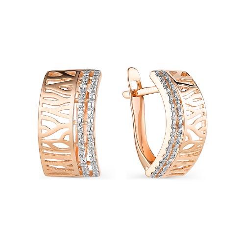 Серьги с английским замком 7 Карат, красное золото 585 проба, вставка фианит (7 Карат, Беларусь) — от 1638.00 руб. в сети магазинов DIAMANTE забронировать в магазине Серьги с английским замком 7 Карат, красное золото 585 проба, вставка фианит