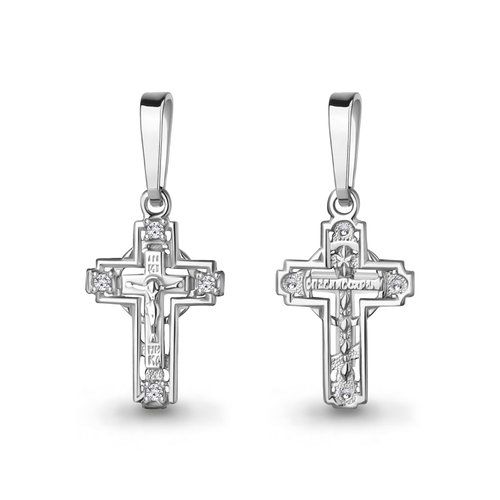 Подвеска крестик Aquamarine, серебро 925 проба, вставка фианит (Aquamarine, Россия) — от 73.31 руб. в сети магазинов DIAMANTE забронировать в магазине Подвеска крестик Aquamarine, серебро 925 проба, вставка фианит (Aquamarine, Россия)
