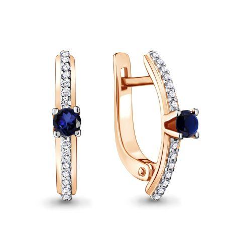 Серьги с английским замком Aquamarine, красное золото 585 проба, вставка бриллиант (Aquamarine, Россия) — от 2192.18 руб. в сети магазинов DIAMANTE забронировать в магазине Серьги с английским замком Aquamarine, красное золото 585 проба, вставка бриллиант (Aquamarine, Россия)