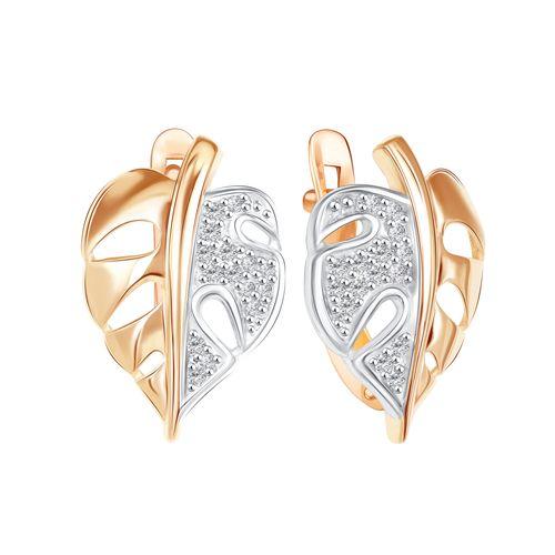 Серьги с английским замком ZOLOTYE UZORY, красное золото 585 проба, вставка цирконий (ZOLOTYE UZORY, Россия) — от 1845.90 руб. в сети магазинов DIAMANTE забронировать в магазине Серьги с английским замком ZOLOTYE UZORY, красное золото 585 проба, вставка цирконий (ZOLOTYE UZORY, Россия)