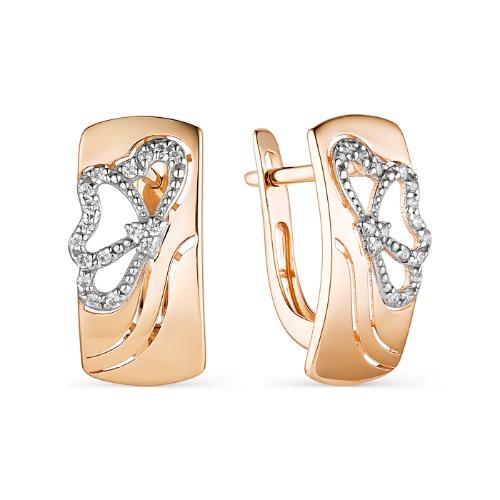 Серьги с английским замком 7 Карат, красное золото 585 проба, вставка фианит (7 Карат, Беларусь) — от 1583.40 руб. в сети магазинов DIAMANTE забронировать в магазине Серьги с английским замком 7 Карат, красное золото 585 проба, вставка фианит