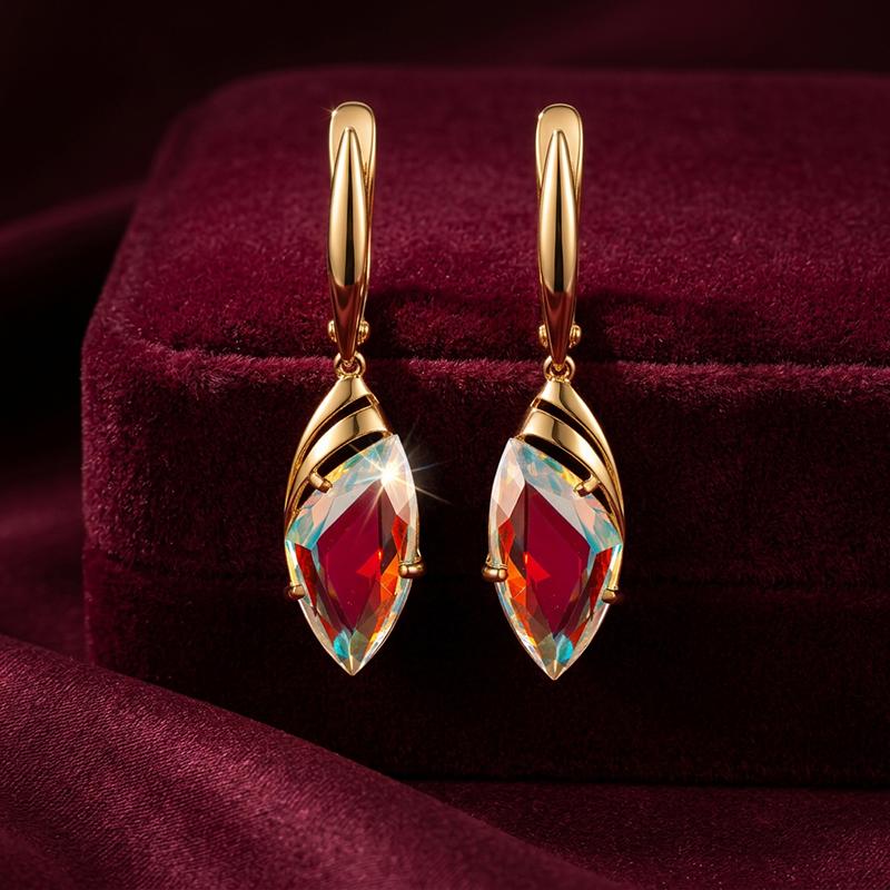 Серьги длинные GRANAT JEWELRY, красное золото 585 проба, вставка кварц (GRANAT JEWELRY, Россия) — от 2128.00 руб. в сети магазинов DIAMANTE забронировать в магазине Серьги длинные GRANAT JEWELRY, красное золото 585 проба, вставка кварц (GRANAT JEWELRY, Россия)