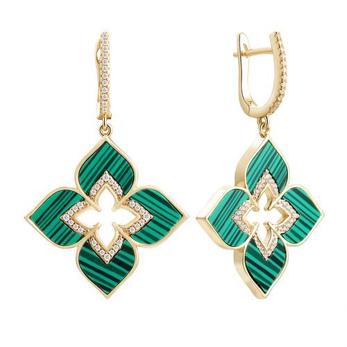 Серьги длинные Fresh Jewelry, желтое серебро 925 проба, вставка малахит (Fresh Jewelry, Россия) — от 523.81 руб. в сети магазинов DIAMANTE забронировать в магазине Серьги длинные Fresh Jewelry, желтое серебро 925 проба, вставка малахит (Fresh Jewelry, Россия)