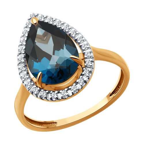 Кольцо декоративное Diamant, красное золото 585 проба, вставка фианит/топаз (Diamant, Россия) — от 1773.10 руб. в сети магазинов DIAMANTE забронировать в магазине Кольцо декоративное Diamant, красное золото 585 проба, вставка фианит/топаз (Diamant, Россия)