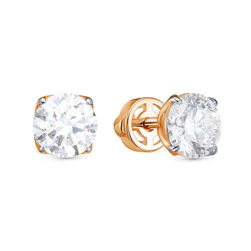 Серьги пусеты BUBLIK JEWELRY, красное золото 585 проба, вставка бриллиант (BUBLIK JEWELRY, Россия) — от 6019.43 руб. в сети магазинов DIAMANTE забронировать в магазине Серьги пусеты BUBLIK JEWELRY, красное золото 585 проба, вставка бриллиант