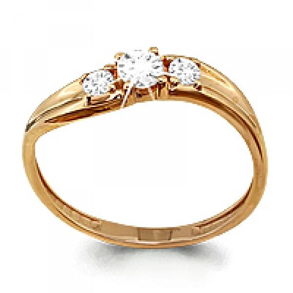 Кольцо декоративное Aquamarine, красное золото 585 проба, вставка фианит (Aquamarine, Россия) — от 754.81 руб. в сети магазинов DIAMANTE  забронировать в магазине Кольцо декоративное Aquamarine, красное золото 585 проба, вставка фианит