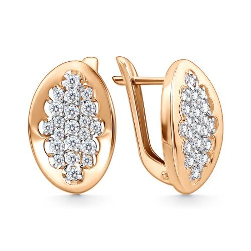 Серьги с английским замком 7 Карат, красное золото 585 проба, вставка фианит (7 Карат, Беларусь) — от 1726.73 руб. в сети магазинов DIAMANTE забронировать в магазине Серьги с английским замком 7 Карат, красное золото 585 проба, вставка фианит