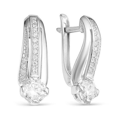 Серьги с английским замком Zlato, серебро 925 проба, вставка фианит (Zlato, Россия) — от 69.31 руб. в сети магазинов DIAMANTE забронировать в магазине Серьги с английским замком Zlato, серебро 925 проба, вставка фианит (Zlato, Россия)