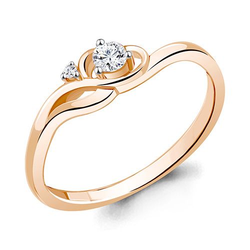 Кольцо декоративное Aquamarine, красное золото 585 проба, вставка фианит (Aquamarine, Россия) — от 993.65 руб. в сети магазинов DIAMANTE забронировать в магазине Кольцо декоративное Aquamarine, красное золото 585 проба, вставка фианит (Aquamarine, Россия)