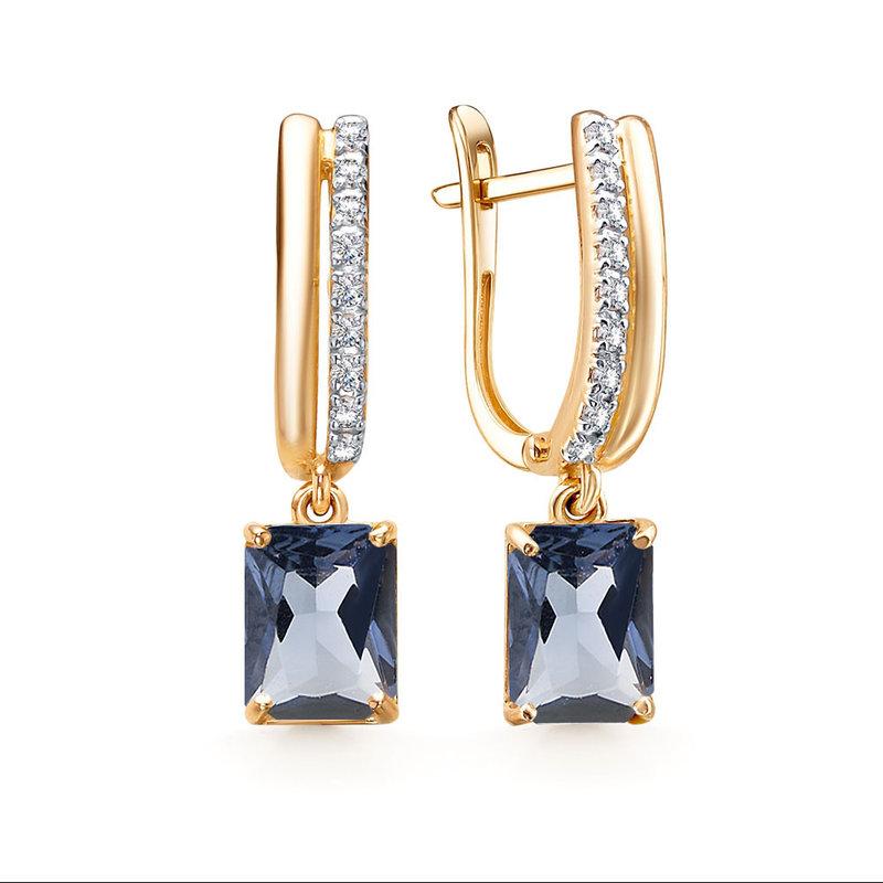 Серьги длинные GRANAT JEWELRY, красное золото 585 проба, вставка фианит (GRANAT JEWELRY, Россия) — от 1961.75 руб. в сети магазинов DIAMANTE забронировать в магазине Серьги длинные GRANAT JEWELRY, красное золото 585 проба, вставка фианит