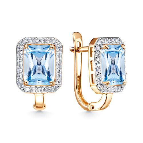 Серьги с английским замком GRANAT JEWELRY, красное золото 585 проба, вставка топаз (GRANAT JEWELRY, Россия) — от 2014.95 руб. в сети магазинов DIAMANTE забронировать в магазине Серьги с английским замком GRANAT JEWELRY, красное золото 585 проба, вставка топаз (GRANAT JEWELRY, Россия)