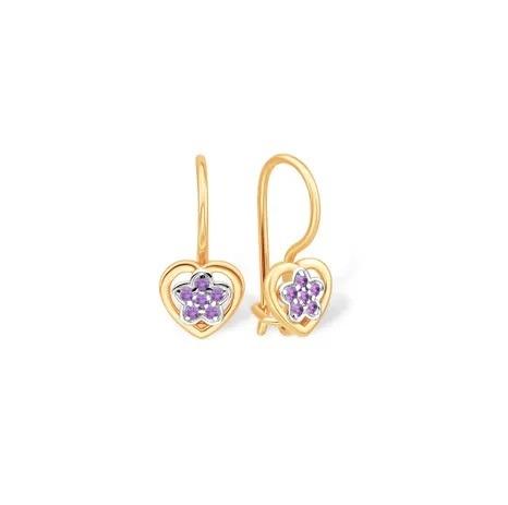 Серьги детские 7 Карат, красное золото 585 проба, вставка фианит (7 Карат, Беларусь) — от 620.16 руб. в сети магазинов DIAMANTE забронировать в магазине Серьги детские 7 Карат, красное золото 585 проба, вставка фианит