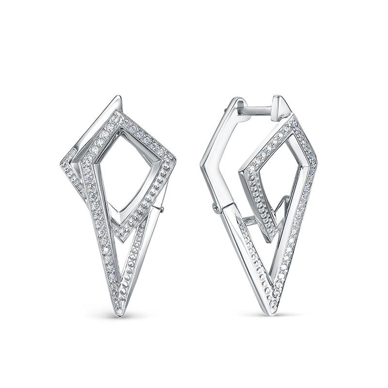 Серьги с английским замком DELTA, серебро 925 проба, вставка фианит (DELTA, Россия) — от 190.98 руб. в сети магазинов DIAMANTE забронировать в магазине Серьги с английским замком DELTA, серебро 925 проба, вставка фианит