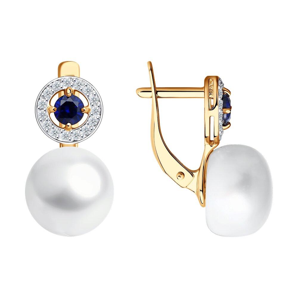 Серьги с английским замком, красное золото 585 проба, вставка фианит/жемчуг/корунд (Россия) — от 2310.66 руб. в сети магазинов DIAMANTE забронировать в магазине Серьги с английским замком, красное золото 585 проба, вставка фианит/жемчуг/корунд