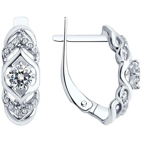 Серьги с английским замком SOKOLOV, серебро 925 проба, вставка фианит (SOKOLOV, Россия) — от 143.83 руб. в сети магазинов DIAMANTE забронировать в магазине Серьги с английским замком SOKOLOV, серебро 925 проба, вставка фианит (SOKOLOV, Россия)