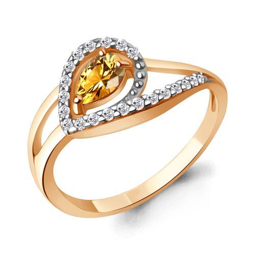 Кольцо декоративное Aquamarine, красное золото 585 проба, вставка фианит (Aquamarine, Россия) — от 1646.40 руб. в сети магазинов DIAMANTE забронировать в магазине Кольцо декоративное Aquamarine, красное золото 585 проба, вставка фианит (Aquamarine, Россия)