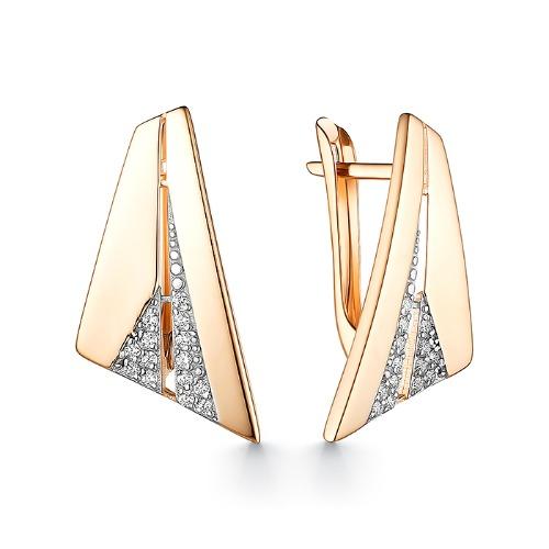 Серьги с английским замком 7 Карат, красное золото 585 проба, вставка фианит (7 Карат, Беларусь) — от 1569.75 руб. в сети магазинов DIAMANTE забронировать в магазине Серьги с английским замком 7 Карат, красное золото 585 проба, вставка фианит