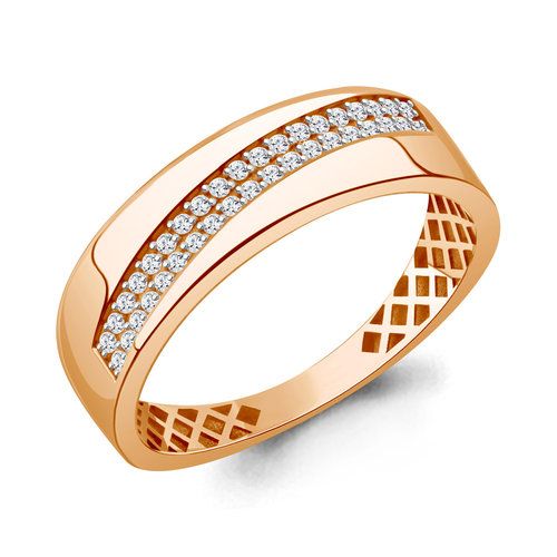 Кольцо декоративное Aquamarine, красное золото 585 проба, вставка фианит (Aquamarine, Россия) — от 1337.70 руб. в сети магазинов DIAMANTE забронировать в магазине Кольцо декоративное Aquamarine, красное золото 585 проба, вставка фианит (Aquamarine, Россия)