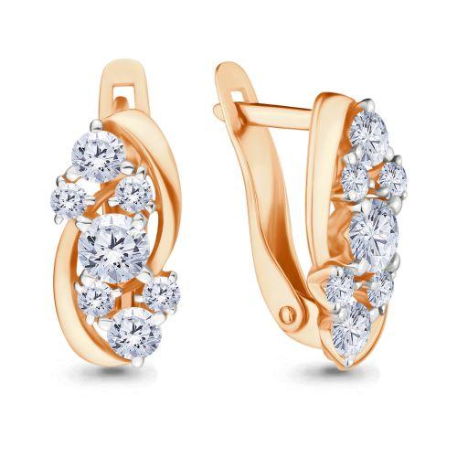 Серьги с английским замком Aquamarine, красное золото 585 проба, вставка фианит (Aquamarine, Россия) — от 1812.00 руб. в сети магазинов DIAMANTE забронировать в магазине Серьги с английским замком Aquamarine, красное золото 585 проба, вставка фианит (Aquamarine, Россия)