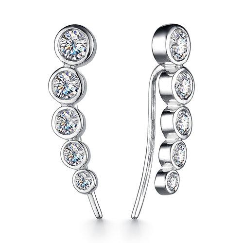 Серьги клаймберы DEWI, белое серебро 925 проба, вставка фианит (DEWI, Россия) — от 156.96 руб. в сети магазинов DIAMANTE забронировать в магазине Серьги клаймберы DEWI, белое серебро 925 проба, вставка фианит