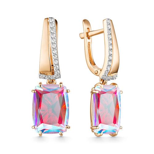 Серьги длинные GRANAT JEWELRY, красное золото 585 проба, вставка кварц (GRANAT JEWELRY, Россия) — от 2919.35 руб. в сети магазинов DIAMANTE забронировать в магазине Серьги длинные GRANAT JEWELRY, красное золото 585 проба, вставка кварц