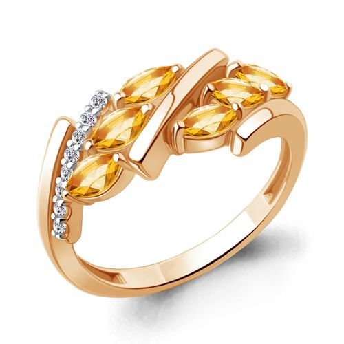 Кольцо декоративное Aquamarine, красное золото 585 проба, вставка фианит (Aquamarine, Россия) — от 2212.35 руб. в сети магазинов DIAMANTE забронировать в магазине Кольцо декоративное Aquamarine, красное золото 585 проба, вставка фианит (Aquamarine, Россия)