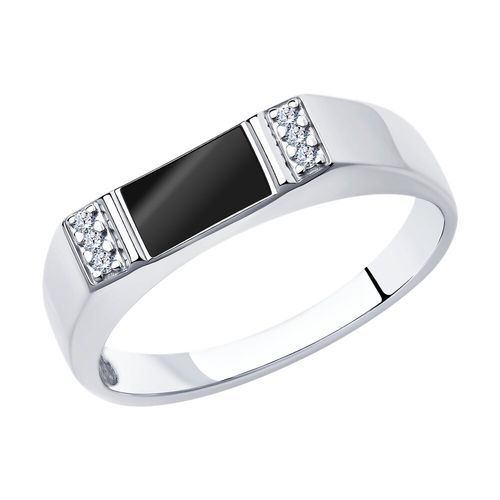 Кольцо печатка Diamant, серебро 925 проба, вставка фианит/эмаль (Diamant, Россия) — от 52.22 руб. в сети магазинов DIAMANTE забронировать в магазине Кольцо печатка Diamant, серебро 925 проба, вставка фианит/эмаль (Diamant, Россия)