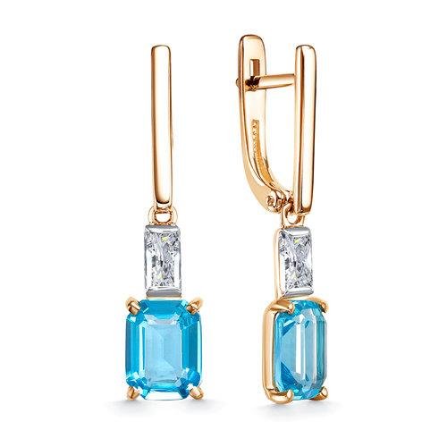 Серьги длинные GRANAT JEWELRY, красное золото 585 проба, вставка топаз (GRANAT JEWELRY, Россия) — от 2487.10 руб. в сети магазинов DIAMANTE забронировать в магазине Серьги длинные GRANAT JEWELRY, красное золото 585 проба, вставка топаз