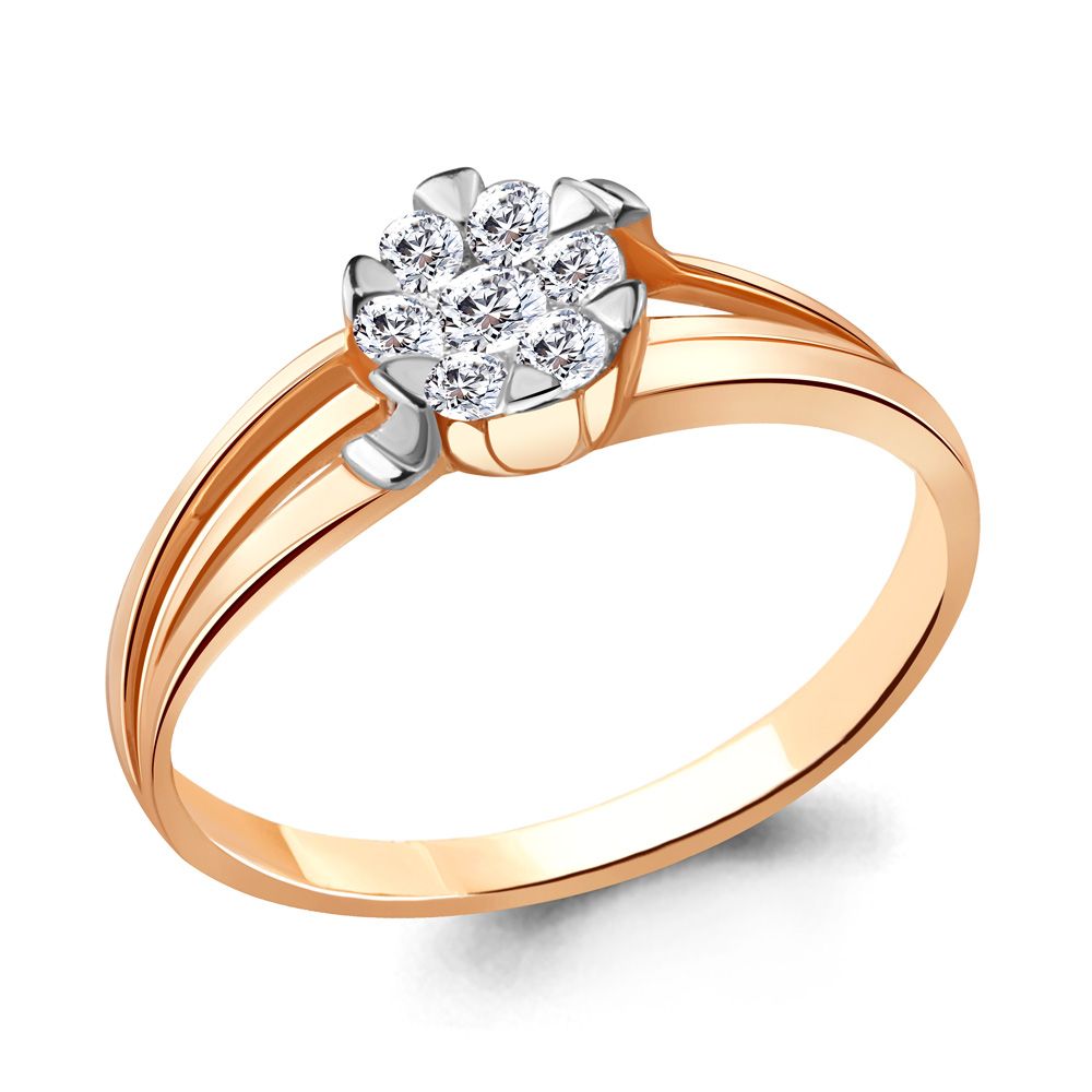 Кольцо помолвочное Aquamarine, красное золото 585 проба, вставка фианит (Aquamarine, Россия) — от 1096.67 руб. в сети магазинов DIAMANTE забронировать в магазине Кольцо помолвочное Aquamarine, красное золото 585 проба, вставка фианит (Aquamarine, Россия)